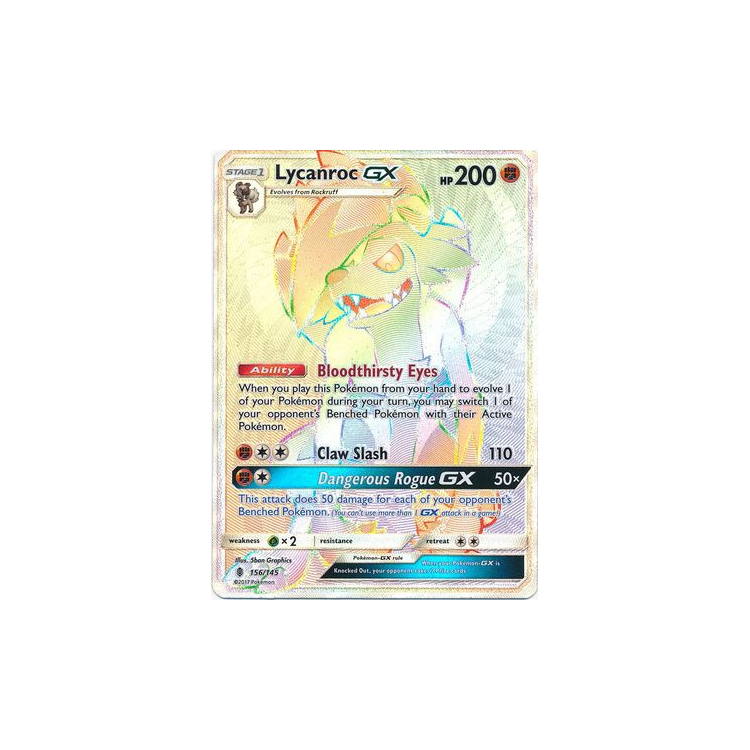 Lycanroc GX (Rainbow Rare) - Guardians Rising - Pokemon Lycanroc GX (Rainbow Rare) - Guardians Rising - Pokemon