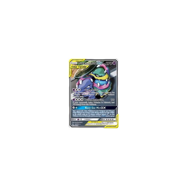 Muk & Alolan Muk GX (197) (Full Art) - Unbroken Bonds - Pokemon Muk & Alolan Muk GX (197) (Full Art) - Unbroken Bonds - Pokemon