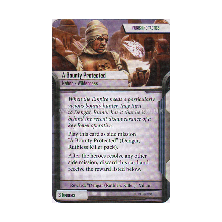 A Bounty Protected Agenda Card - Agenda Card - Star Wars Imperial Assault A Bounty Protected Agenda Card - Agenda Card - Star Wars Imperial Assault