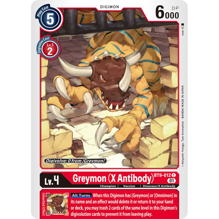 Greymon (X Antibody) - BT9 - X Record - Digimon Card Game Greymon (X Antibody) - BT9 - X Record - Digimon Card Game