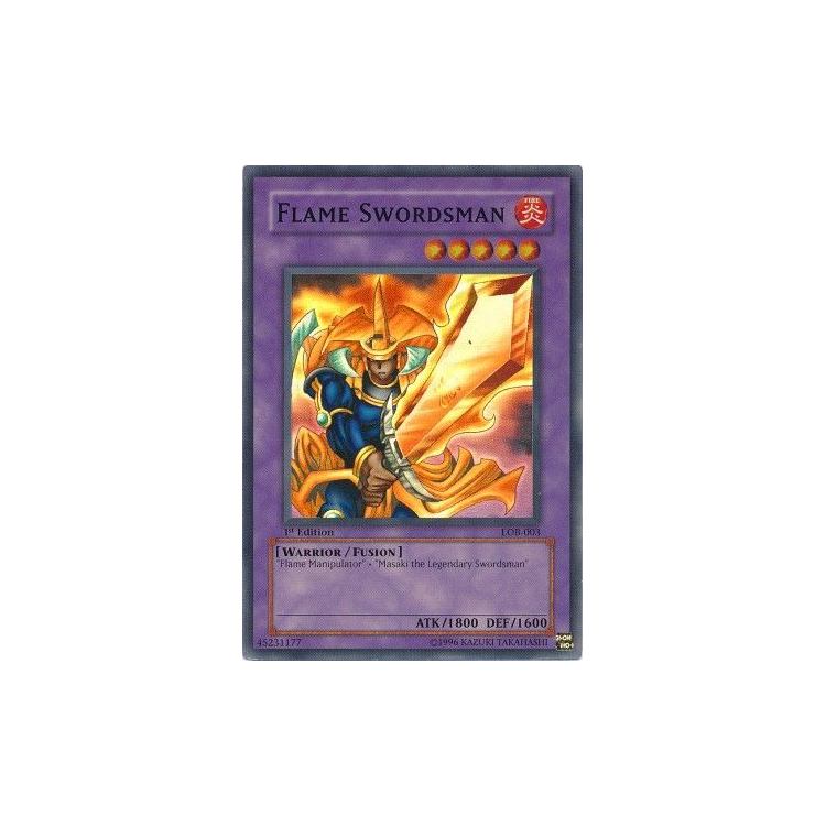 遊戯王　炎の剣士　スーパー　1st edition　LOB-K003 遊戯王 炎の剣士 スーパー 1st edition LOB-K003 Flame