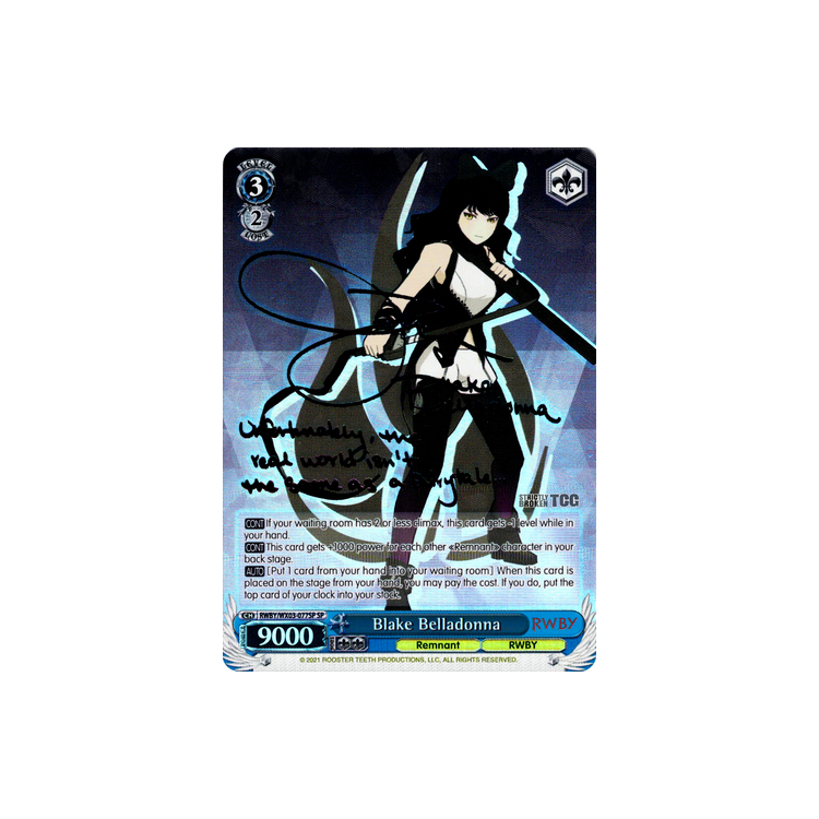 RWBY ヴァイス Blake Belladonna SP サイン ブレイク Weiss Schwarz Trading Card Game RWBY Blake Belladonna SP