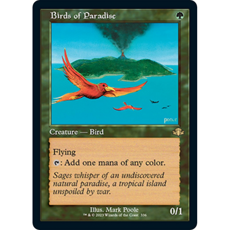 Birds of Paradise (Retro Frame) - Dominaria Remastered - Magic the Gathering