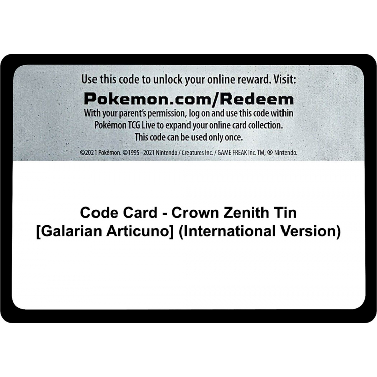 Pokémon TCG: Crown Zenith Tin (Galarian Articuno)