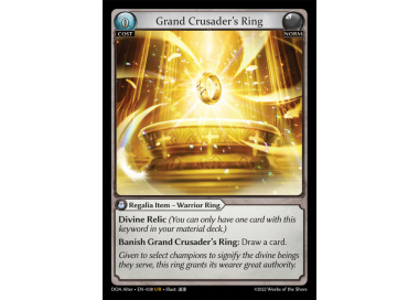 その他 Grand Crusader's Ring Grand Archive Grand Crusader's Ring - Dawn of Ashes Alter Edition - Grand