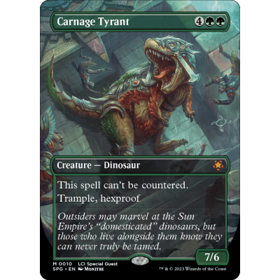 Carnage Tyrant (Borderless) (Foil) - Special Guests - Magic the Gathering Carnage Tyrant (Borderless) (Foil) - Special Guests - Magic the Gathering