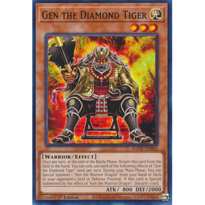 Gen the Diamond Tiger - Common (1st Edition) - Age of Overlord (AGOV) - Yu-Gi-Oh! Gen the Diamond Tiger - Common (1st Edition) - Age of Overlord (AGOV) - Yu-Gi-Oh!