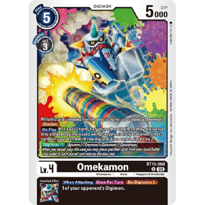 Omekamon - BT15, LM - Exceed Apocalypse - Digimon Card Game Omekamon - BT15, LM - Exceed Apocalypse - Digimon Card Game