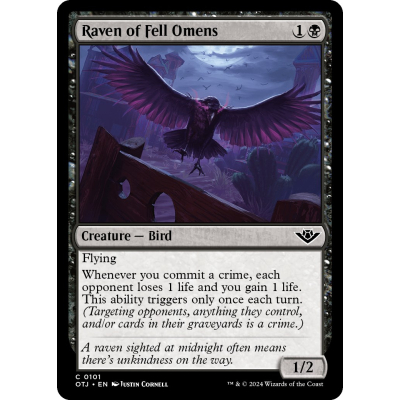 Raven of Fell Omens - Outlaws of Thunder Junction - Magic the Gathering Raven of Fell Omens - Outlaws of Thunder Junction - Magic the Gathering