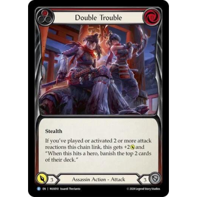 Double Trouble (1st Edition) - Part the Mistveil - Blitz Deck - Nuu - Part the Mistveil - Blitz Decks - Flesh and Blood TCG Double Trouble (1st Edition) - Part the Mistveil - Blitz Deck - Nuu - Part the Mistveil - Blitz Decks - Flesh and Blood TCG