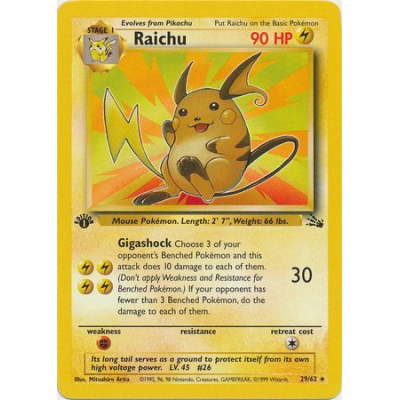 Raichu 14 Fossil ライチュウ 1st Edition Holo pke-fossil-raichu-1st-edition.jpg