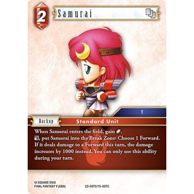 Samurai (23-007/15-007) - Opus XXIII - Final Fantasy TCG Samurai (23-007/15-007) - Opus XXIII - Final Fantasy TCG