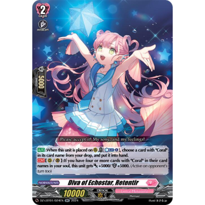 Diva of Echostar, Retentir - DZ-LBT01 - Lyrical Monasterio Sparkling Stars! - Cardfight Vanguard Diva of Echostar, Retentir - DZ-LBT01 - Lyrical Monasterio Sparkling Stars! - Cardfight Vanguard