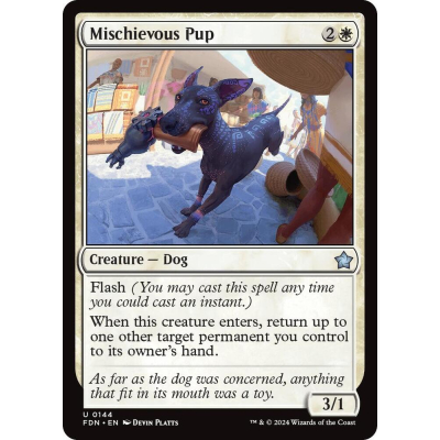 Mischievous Pup (Foil) - Foundations - Magic the Gathering Mischievous Pup (Foil) - Foundations - Magic the Gathering