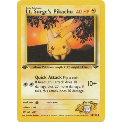 Lt. Surge's Pikachu (1st Edition) - Gym Challenge - Pokemon Lt. Surge's Pikachu (1st Edition) - Gym Challenge - Pokemon