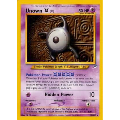 Unown X (Unlimited Edition) - Neo Destiny - Pokemon Unown X (Unlimited Edition) - Neo Destiny - Pokemon