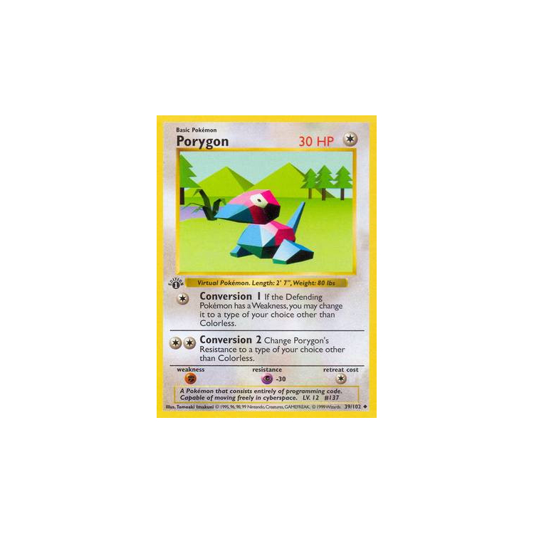 Porygon (1st Edition) - Base Set - Pokemon - Big Orbit Cards
