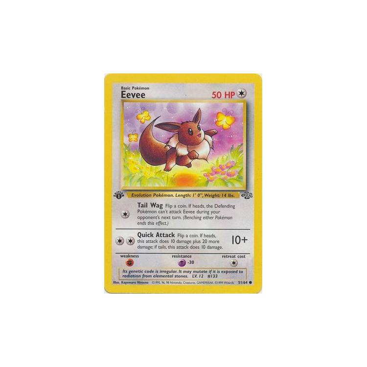 英語版初期　ポケモンカード　Eevee 1st Edition Eevee [1st Edition] #51 Prices | Pokemon Jungle | Pokemon Cards
