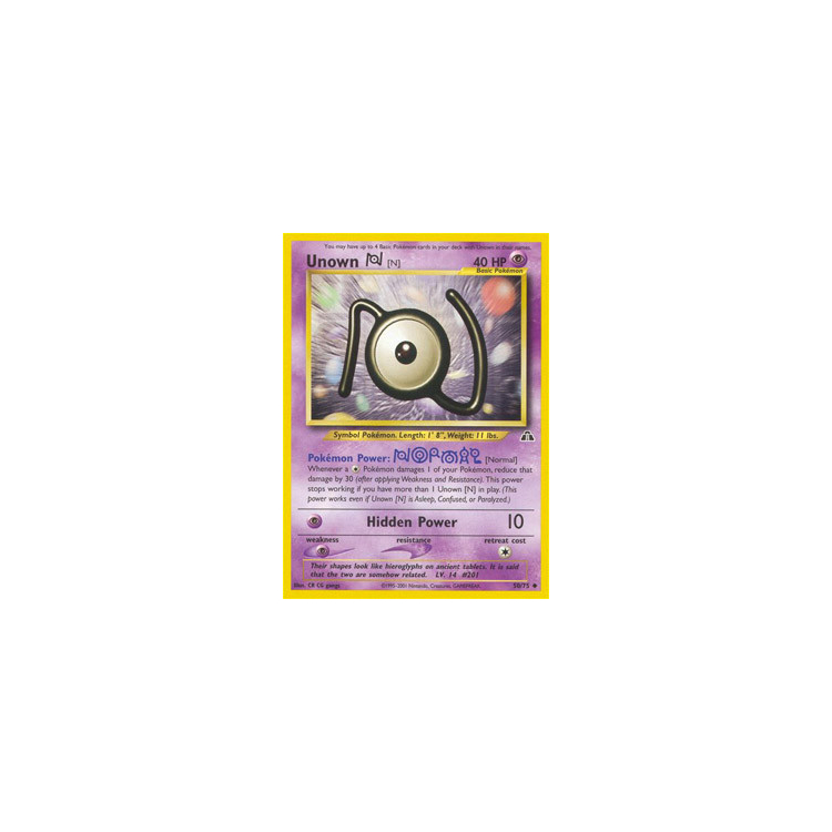 Unown N (1st Edition) - Neo Discovery - Pokemon Unown N (1st Edition) - Neo Discovery - Pokemon