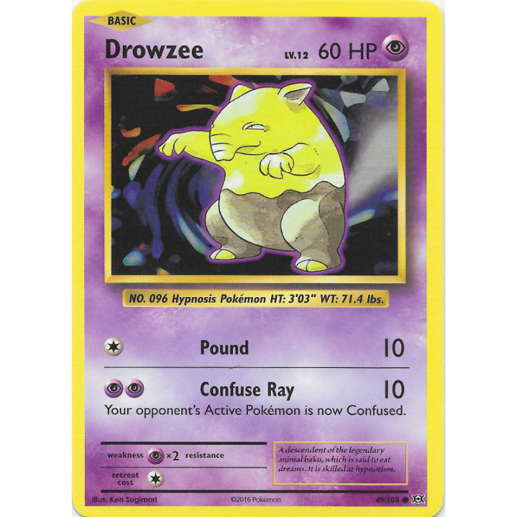 Drowzee (Reverse Holo) Evolutions Big Orbit Cards